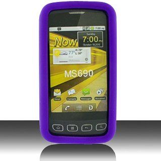 Purple Soft Silicone Gel Skin Cover Case for LG Optimus M MS690 C LW690: Cell Phones & Accessories
