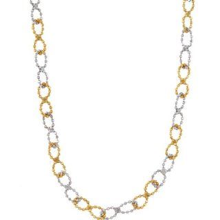 14 Karat Tri Color Gold Beaded Necklace (17 inch): Jewelry