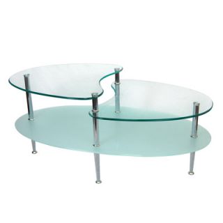 Home Loft Concept Glass Oval Coffee Table