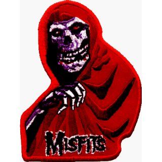 The Misfits   Red Crimson Ghost with Logo (Skeleton with Bony Hand & Logo)   Embroidered Iron On or Sew On Patch: Clothing