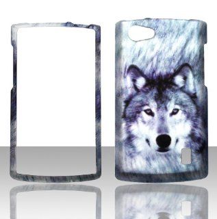 2D Snow Wolf LG Optimus M+ Plus MS695 (MetroPCS) Case Cover Hard Protector Phone Cover Snap on Case Faceplates: Cell Phones & Accessories