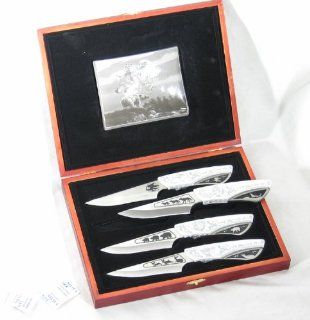 Wholesale Lot 36 pc Case Collectors Wolf Design Knife Skinner Knives Box Gift 8": Everything Else