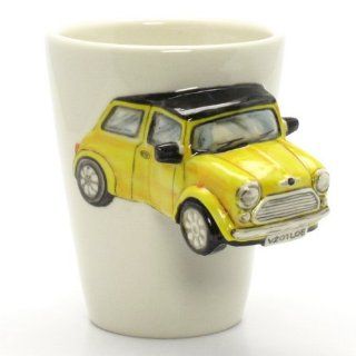 Classic Yellow Mini Cooper Automative Mug 00004 Ceramic 3D Mug Handmade Coffee Cup Antique Lover Collectible Gifts : Everything Else