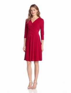 Evan Picone Women's Matte Jersey Surplice Trim Jazz Dress, Red Lacquer, 12 at  Womens Clothing store