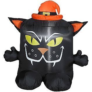 RARE 3 Ft.   Gemmy Halloween Airblown Inflatable   Black Cat   Home Decor Accents