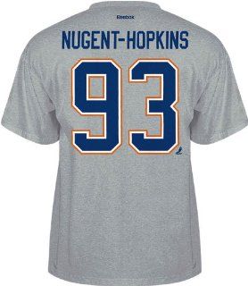 Edmonton Oilers Reebok Ryan Nugent Hopkins Grey Jersey T Shirt (XX Large) : Sports Fan Apparel : Sports & Outdoors