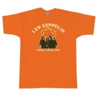 Led Zeppelin Whole Lotta Love Orange T shirt (Large): Clothing