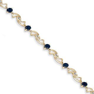 14k Sapphire Oval Bracelet: Jewelry