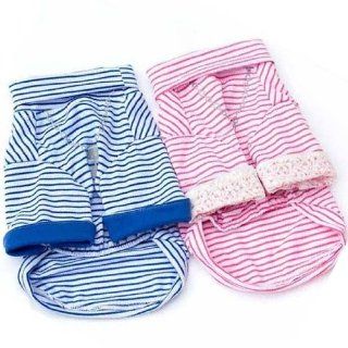 New   Blue Turtleneck Long Sleeved Striped Shirt for Dog's Clothing by CET Domain : Pet Shirts : Pet Supplies