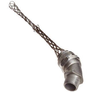 Woodhead 36314 Cable Strain Relief, Right Angle Female, Deluxe Cord Grip, Aluminum Body, Stainless Steel Mesh, 1/2" NPT Thread Size, .375 .500" Cable Diameter, F2 Form Size: Electrical Cables: Industrial & Scientific