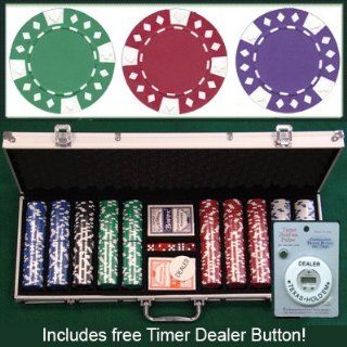 500 Casino Grade Diamond Suited 12.5 gram Poker Chips w/ Free Timer Dealer Button. Premium Composite Clay Poker Chips, Includes Aluminum Case. : Poker Sets : Sports & Outdoors