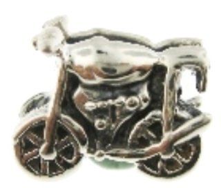 Biagi Motorcycle Sterling Silver Bead, Pandora Compatible: Charms: Jewelry
