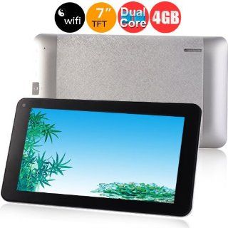 KLM 712 Dual Core Tablet PC w/ VIA8880 1.5GHz 7" Capacitive Touch Screen 512MB+4GB Android 4.2 Dual Cameras WiFi HDMI   Silvery: Computers & Accessories