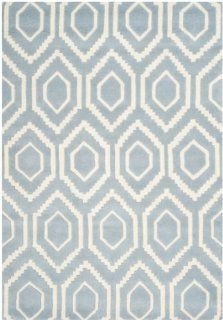 Safavieh CHT731B Chatham Collection Area Rug, 4 Feet by 6 Feet, Blue and Ivory  