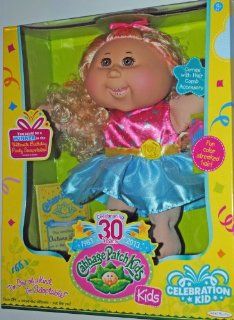 Cabbage Patch Kids Celebration Girl (Blonde, Curly Hair, Brown Eyes): Toys & Games