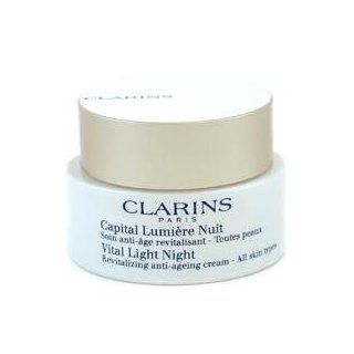 Clarins Vital Light Night Revitalizing Illuminating Anti Ageing Cream   Lightweight AST 1.7 Oz.: Health & Personal Care