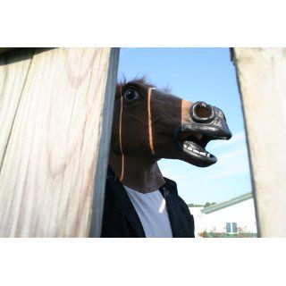 Forum Novelties Brown Horse Deluxe Latex Farm Animal Costume Mask: Toys & Games