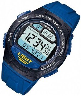 Casio Men's W734 2AV Blue Rubber Quartz Watch with Digital Dial: Casio: Watches
