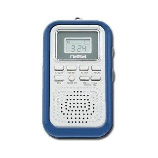 Naxa NR 716 Blue AM/FM Portable Mini Alarm Clock Radio w/Earphones: Electronics