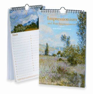 Birthday & Anniversary Perpetual Calendar Planner Organizer for Desk or Wall Filled with Impressionism Themed Art Work: Health & Personal Care