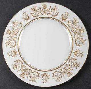 Coalport Allegro Salad Plate, Fine China Dinnerware   Gold Flowers, Scrolls & In