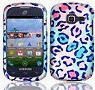 Pink Blue Leopard Print Hard Cover Case for Samsung Galaxy Centura SCH S738C Straight Talk: Cell Phones & Accessories