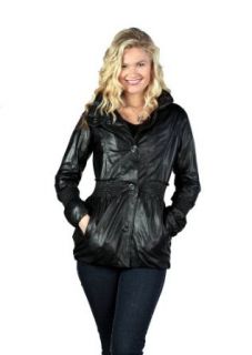 Knoles & Carter Women's  Smocked Leather Jacket at  Womens Clothing store