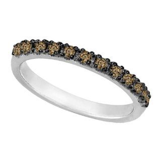 Champagne Diamond Stackable Ring Guard 14k White Gold (0.25ct): Jewelry