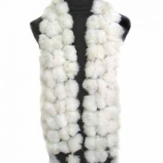 Luxury Divas Diamond White Ravish Fur Boa Shawl Scarf Ball Pom Poms at  Womens Clothing store: Fashion Scarves