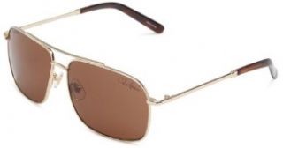 Cole Haan Men's 745 Pilot Sunglasses,Distressed Gold Frame/Brown Lens,one size: Clothing