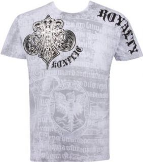 Royalty Metallic Silver Short Sleeve Crew Neck Cotton Mens Fashion T Shirt: Clothing