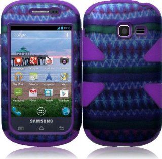 Samsung Galaxy Discover S730G ( Cricket , Net10 , Tracfone , Straight Talk ) Phone Case Accessory Antique Pattern Design Purple Dual Protection D Dynamic Tuff Extra Stong Cover with Free Gift Aplus Pouch: Cell Phones & Accessories