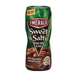 EMERALD SWEET & SALTY (MIX NUT BLEND) Dark Chocolate with Peanut Butter 12 oz (12 Pack) : Grocery & Gourmet Food