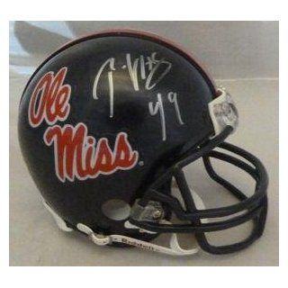 Patrick Willis Autographed/signed Ole Miss Rebels Mini Helmet Tri Star   Autographed College Mini Helmets: Sports Collectibles