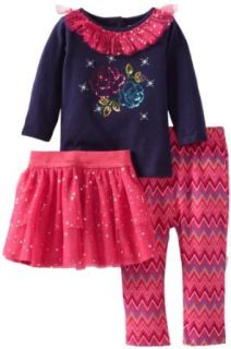 Vitamins Baby Baby Girls Infant Flower Power 3 Piece Skirt Legging Set: Clothing