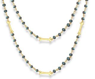 18 Karat Gold Overlay 18" 12 Carat Laradorite Arrow Design Chain Necklace: Jewelry