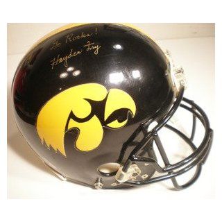 Hayden Fry Autographed Iowa Hawkeyes Full Size Riddell Proline Helmet : Sports Related Collectible Helmets : Sports & Outdoors