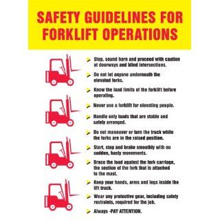 Accuform Signs PST759 Flexible Plastic Guidelines For Forklift Operations Safety Awareness Poster, 18" Width x 24" Length: Industrial Warning Signs: Industrial & Scientific