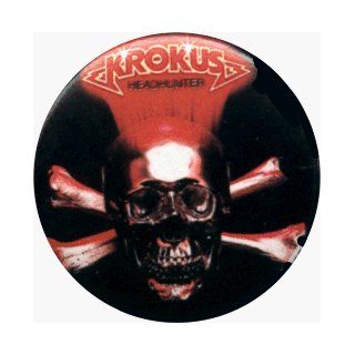 Krokus   Headhunter (Skull)   AUTHENTIC 1980's RETRO VINTAGE 1.25" Button / Pin: Clothing
