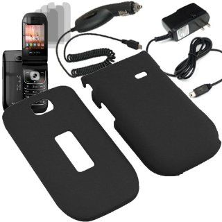 BW Hard Shield Shell Cover Snap On Case for MetroPCS, T Mobile Alcatel One Touch 768 x3 Fitted Screen Protector + Car Charger + Home Charger  Black: Cell Phones & Accessories