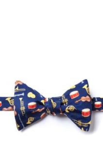 Navy Blue Silk Bow Tie  Musical Instruments Bow Tie at  Mens Clothing store