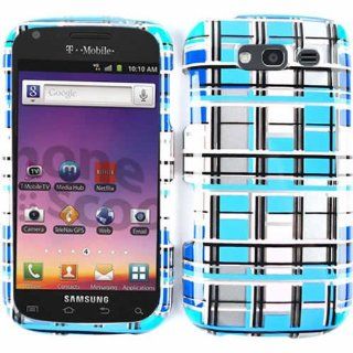 For Samsung Blaze T769 Case Cover   Blue White Blocks Silver Pink TP1454 S: Cell Phones & Accessories