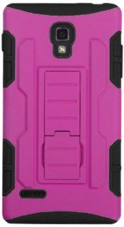 MYBAT ALGP769HPCSAAS904NP Advanced Armor Rugged Durable Hybrid Case with Kickstand for LG Optimus L9 P769   1 Pack   Retail Packaging   Hot Pink/Black: Cell Phones & Accessories