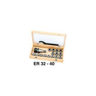 ER Collet Chuck Kits   NMTB, R8, MT NMTB 40 / ER 32 Set, Range .080   .748" x 6 1/16" OAL Power Lathe Accessories