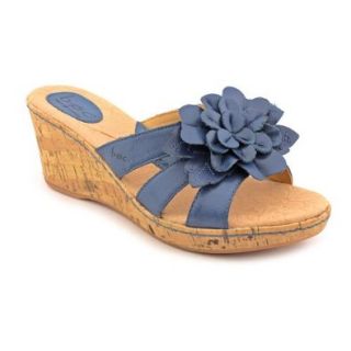 Born Concept Maci Womens Size 11 Blue Open Toe Leather Wedge Sandals Shoes EU 43: Shoes
