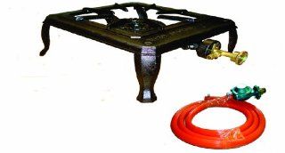 Gascru Single Propane Burner Cast Iron Stove with 6.5 Feet Hose and Regulator. : Camping Stove Grills : Sports & Outdoors