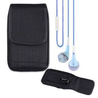 Heavy Duty Vertical Nylon Canvas Carrying Cell Phone case / Belt Clip Holster for Samsung galaxy note 3 (Black) + Vangoddy Headphone with MIC,Blue: Cell Phones & Accessories