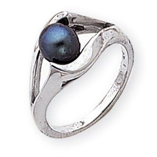 14k White Gold 6mm Black Pearl ring   Size 6   JewelryWeb: Rings Department Target Audience Keywords: Jewelry