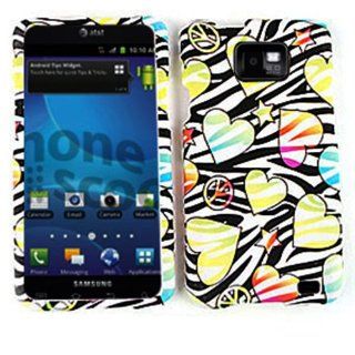 For Samsung Galaxy S II i777 Case Cover   Hearts Stars Peace Black Zebra Rubberized Yellow Blue Pink TE429 Cell Phones & Accessories