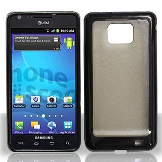 Frosted Clear Black Hard Cover Case for Samsung Galaxy S2 S II AT&T i777 SGH i777 Attain i9100 Cell Phones & Accessories
